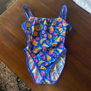 Vintage one piece swimming suit with low back
